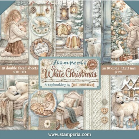 Stamperia White Christmas paperilajitelma 30 x 30 cm