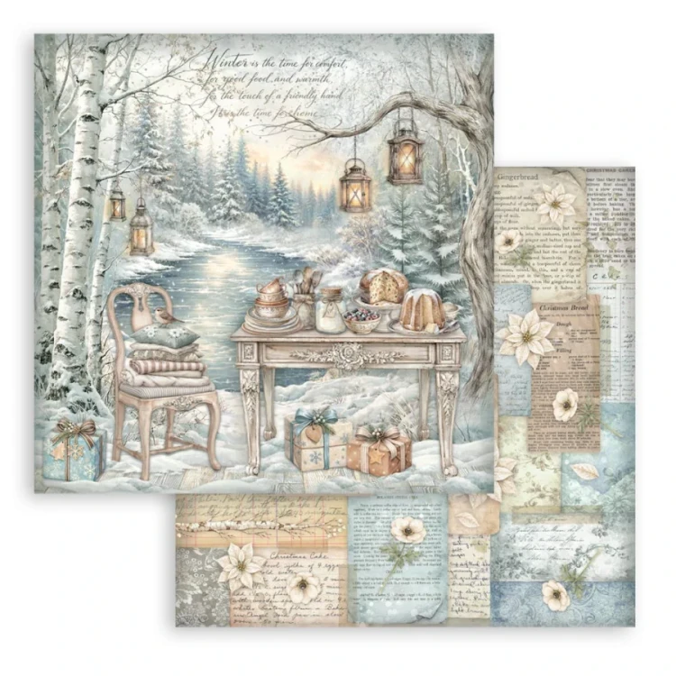 Stamperia – White Christmas paperilajitelma 20 x 20 cm - Image 3