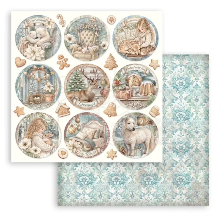 Stamperia – White Christmas paperilajitelma 20 x 20 cm - Image 11