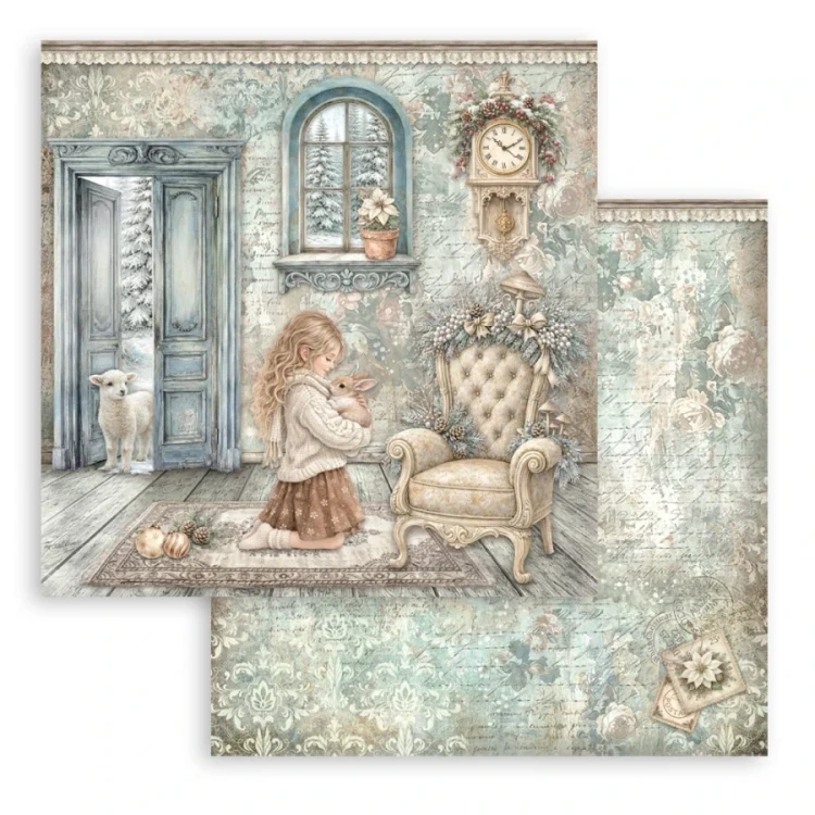 Stamperia – White Christmas paperilajitelma 20 x 20 cm - Image 2