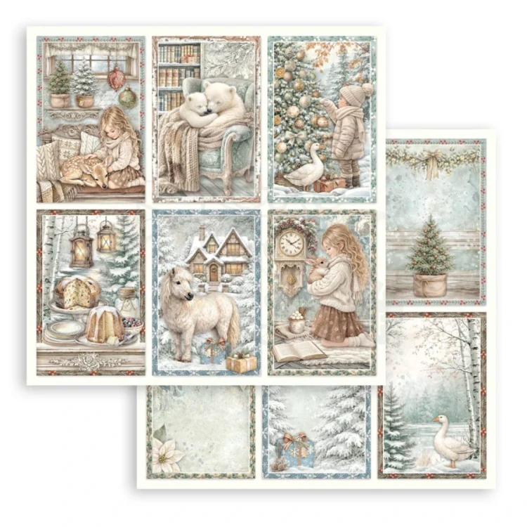 Stamperia – White Christmas paperilajitelma 20 x 20 cm - Image 6