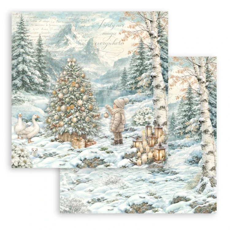 Stamperia – White Christmas paperilajitelma 20 x 20 cm - Image 7