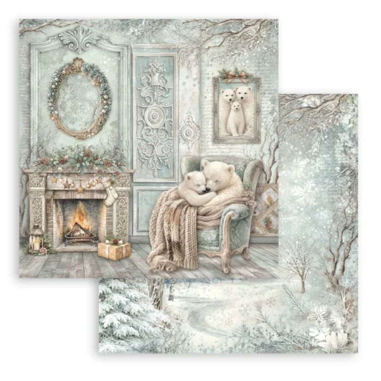 Stamperia – White Christmas paperilajitelma 20 x 20 cm - Image 8