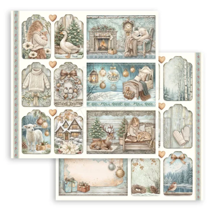 Stamperia – White Christmas paperilajitelma 20 x 20 cm - Image 10