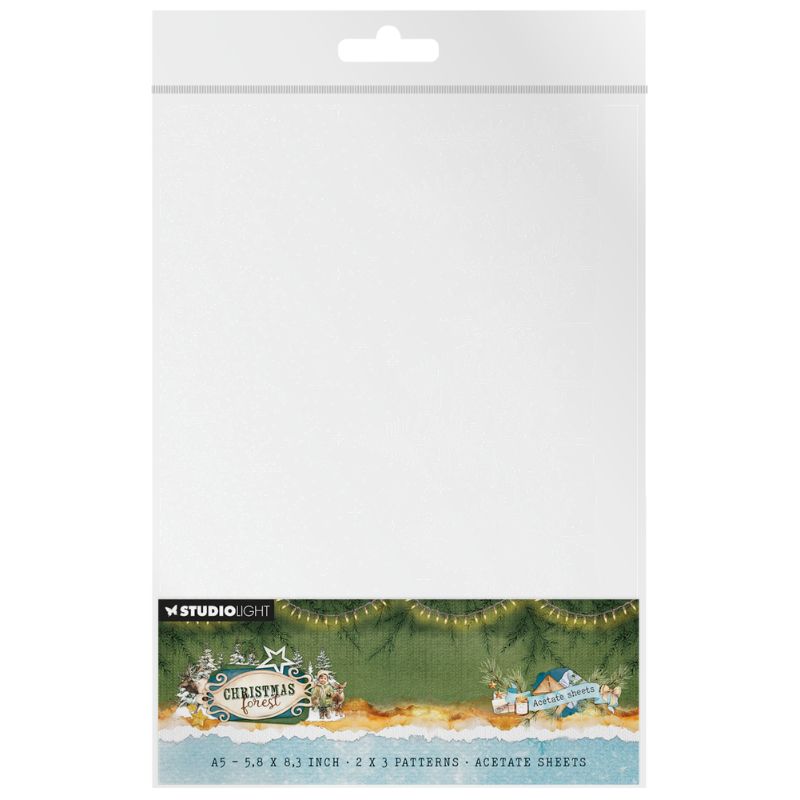 Studio Light kalvo – Printed Acetate Sheets Christmas Forest Snow & Landscape A5 (6kpl)