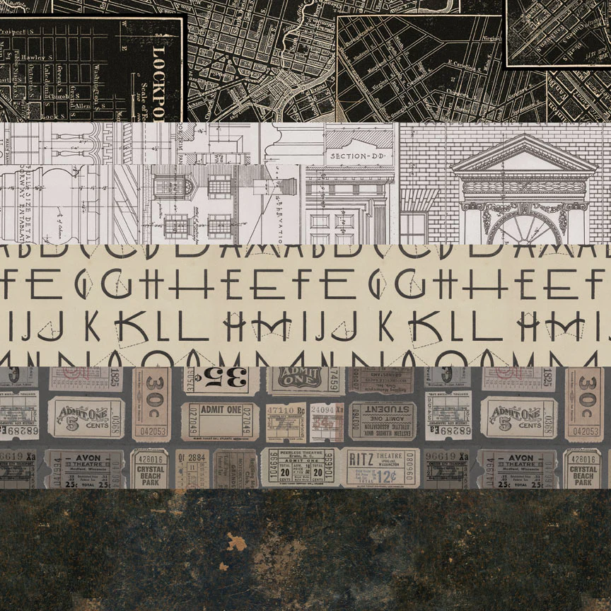 Tim Holtz Idea-ology – Palette Collection Charcoal paperilajitelma 20 x 20 cm - Image 14