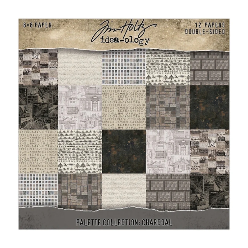 Tim Holtz Idea-ology Palette Collection Charcoal paperilajitelma 20 x 20 cm
