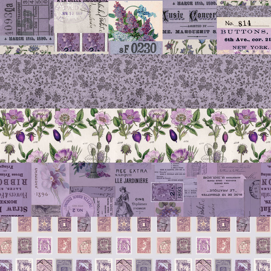 Tim Holtz Idea-ology – Palette Collection Purple paperilajitelma 30 x 30 cm - Image 13