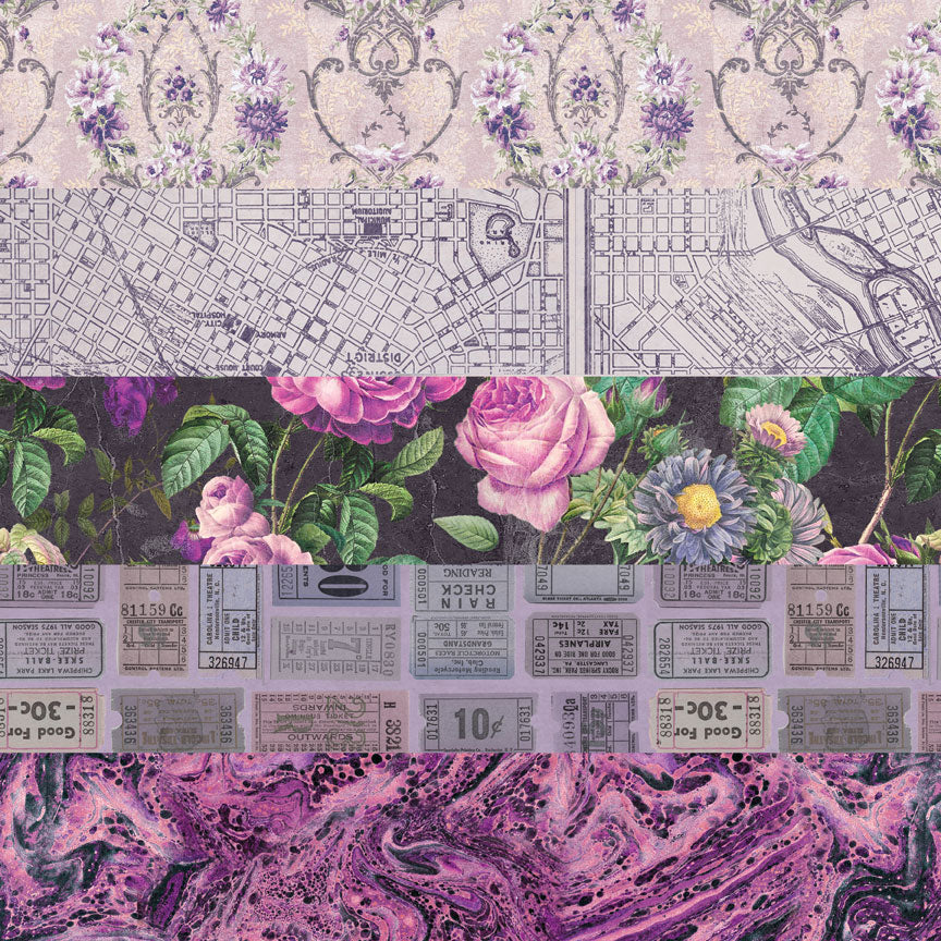 Tim Holtz Idea-ology – Palette Collection Purple paperilajitelma 30 x 30 cm - Image 14