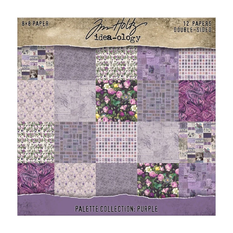 Tim Holtz Idea-ology Palette Collection Purple paperilajitelma 20 x 20 cm
