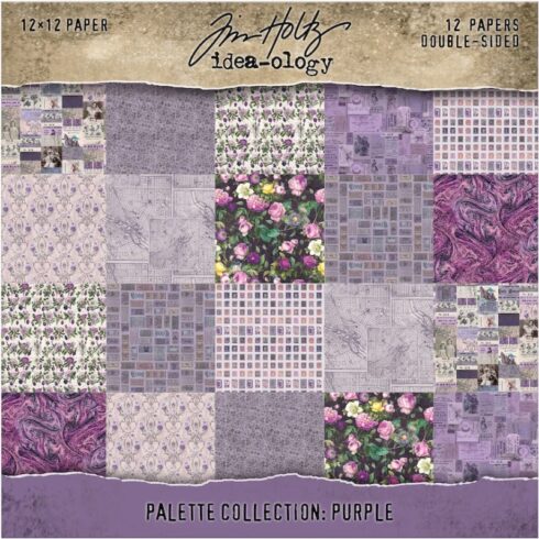 Tim Holtz Idea-ology Palette Collection Purple paperilajitelma 30 x 30 cm