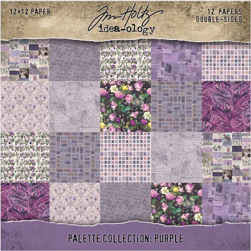 Tim Holtz Idea-ology Palette Collection Purple paperilajitelma 30 x 30 cm