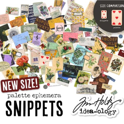 Tim Holtz Idea-ology – Palette Snippets Ephemera mini leikekuvat (136 kpl)