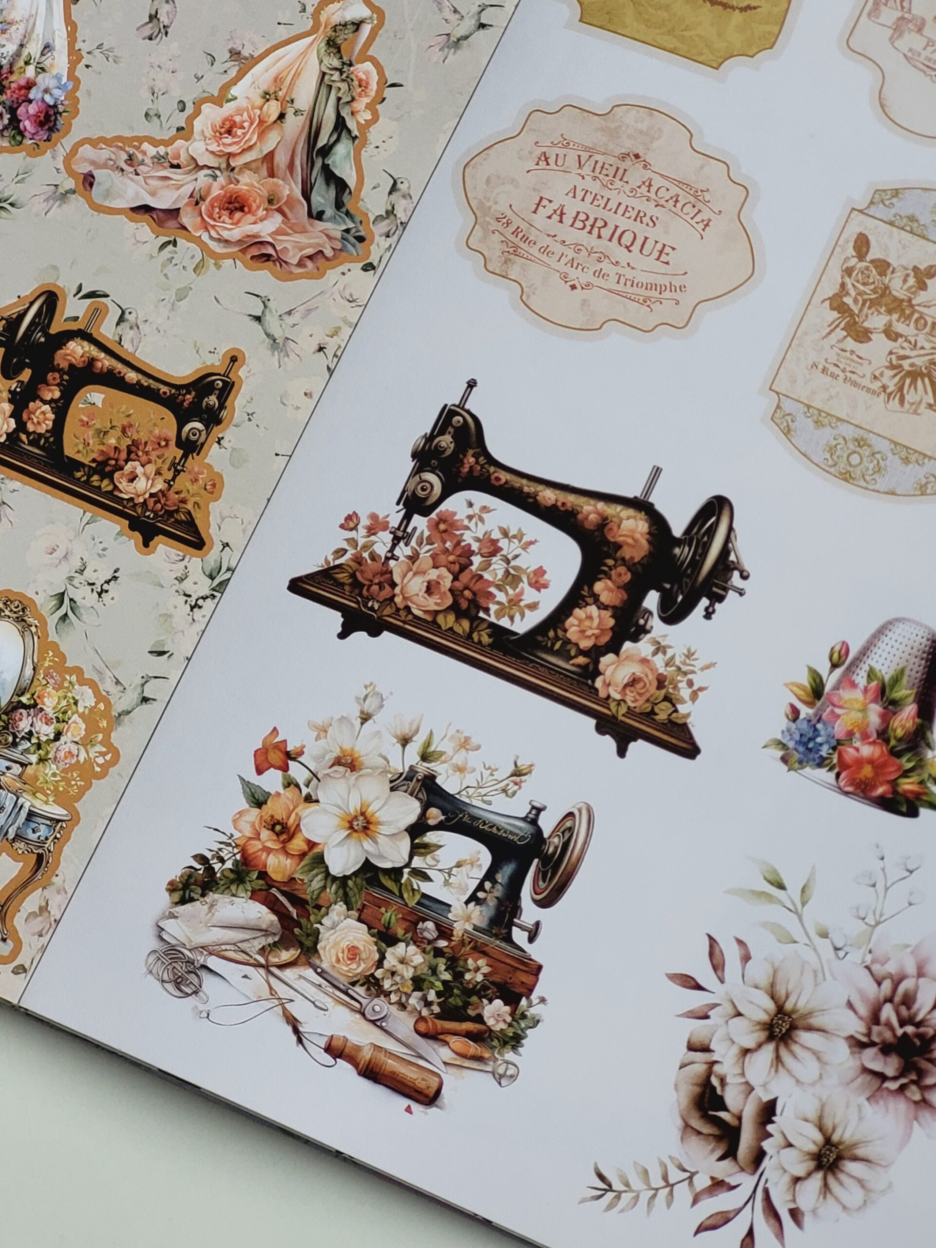 Papers For You – L'Atelier Junk Journal lehtiö (16 kpl) A4 - Image 4