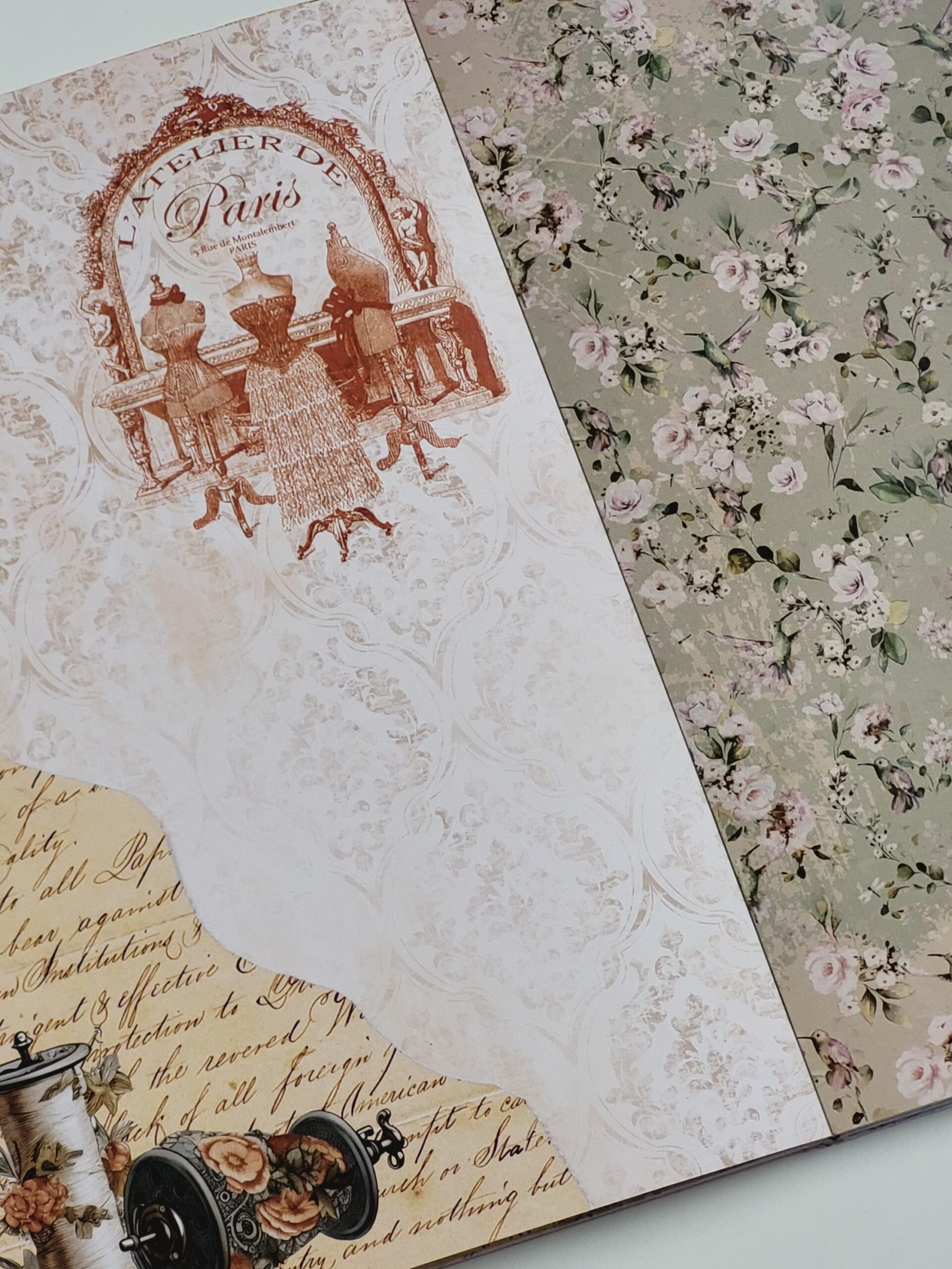 Papers For You – L'Atelier Junk Journal lehtiö (16 kpl) A4 - Image 3