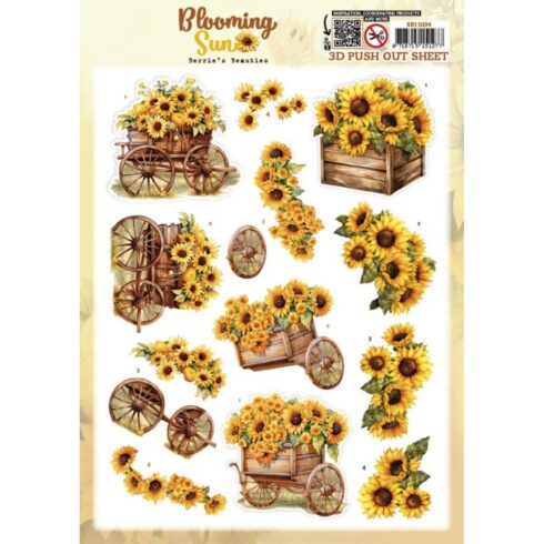 Berrie’s Beauties 3D-arkki Blooming Sun Sunflower Wagon