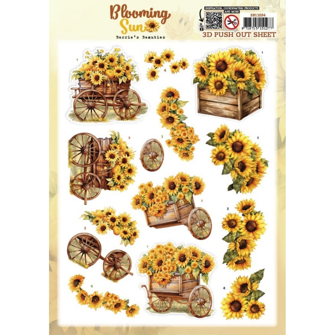 Berrie’s Beauties 3D-arkki Blooming Sun Sunflower Wagon