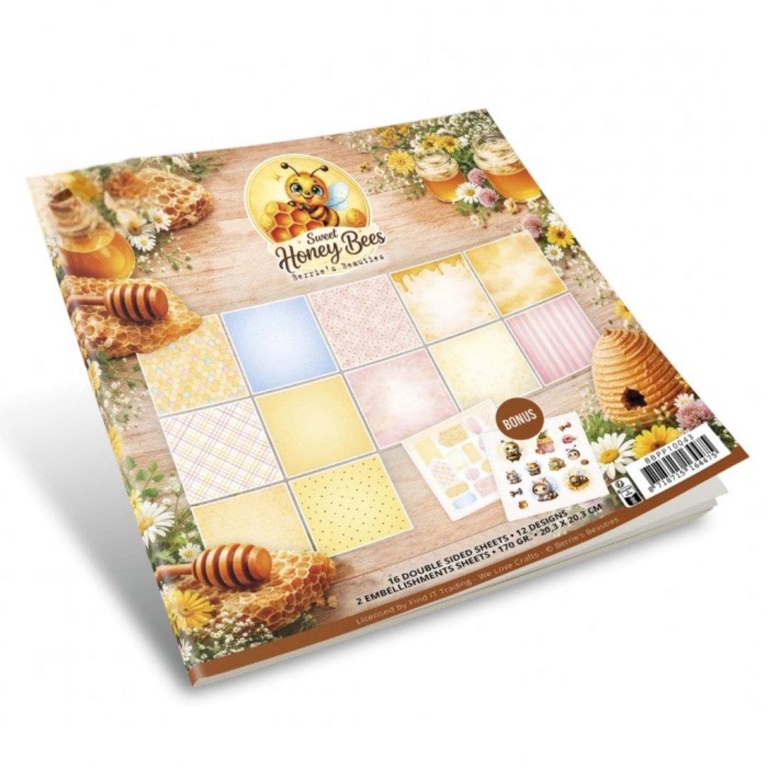 Berrie’s Beauties Paper Pack Sweet Honey Bees paperilehtiö 20 x 20 cm