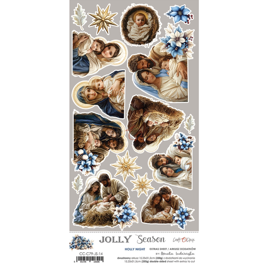 Craft O'Clock – Jolly Season Holly Night Extras leikekuvat 15 x 30 cm (2 kpl) - Image 2