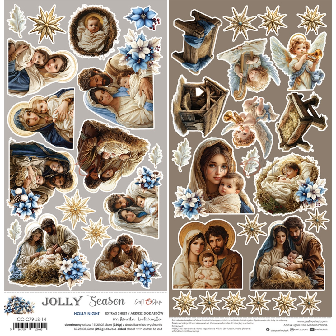 Craft O'Clock Jolly Season Holly Night Extras leikekuvat 15 x 30 cm