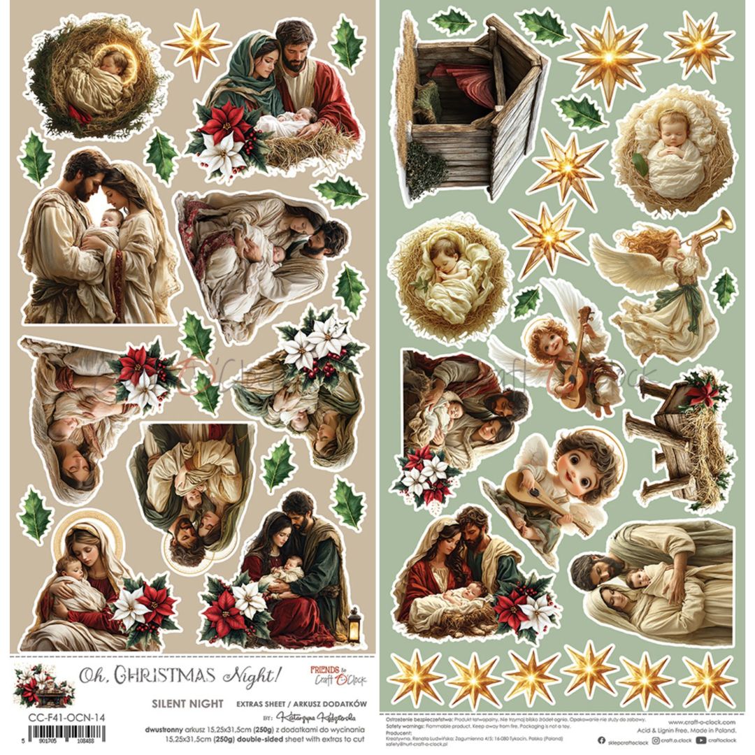Craft O'Clock – Oh, Christmas Night! Silent Night Extras leikekuvat 15 x 30 cm