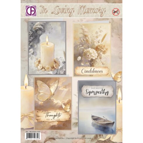 Creatief Art Card Making Kit In Loving Memory Korttipakkaus (4 kpl)