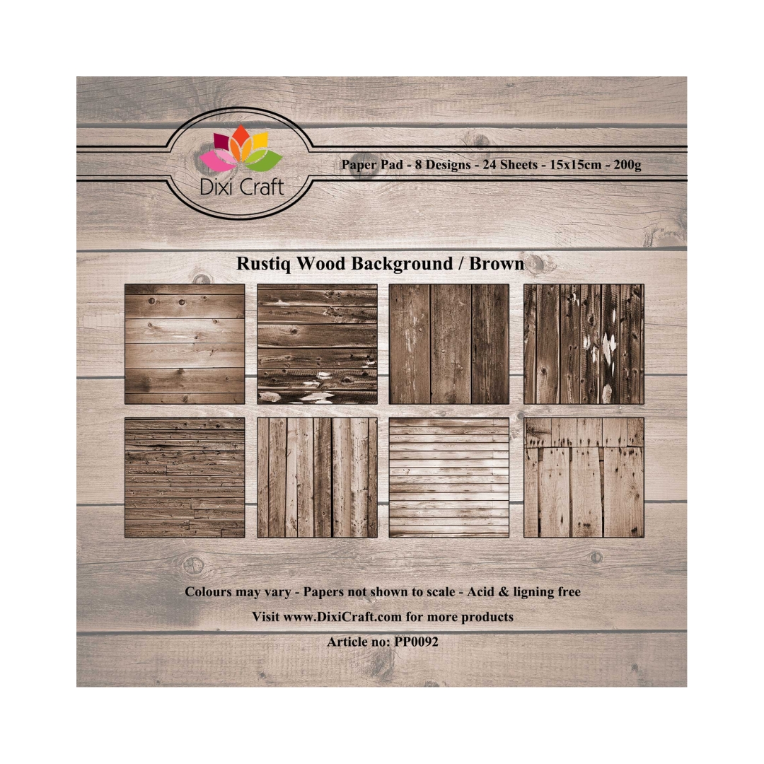 Dixi Craft Rustiq Wood Background Brown paperilajitelma 15 x 15 cm