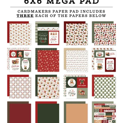Echo Park Have A Beary Christmas Mega Pad paperilehtiö 15 x 15 cm