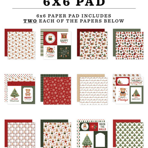 Echo Park Have A Beary Christmas Paper Pad paperilehtiö 15 x 15 cm