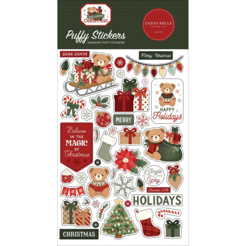Carta Bella Have A Beary Christmas Puffy Stickers tarrat
