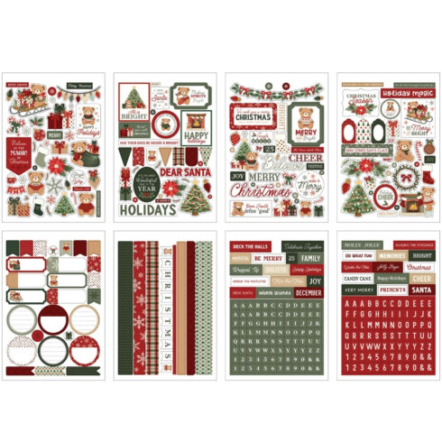 Echo Park Have A Beary Christmas Sticker Book tarrakirja (16 kpl) (1)