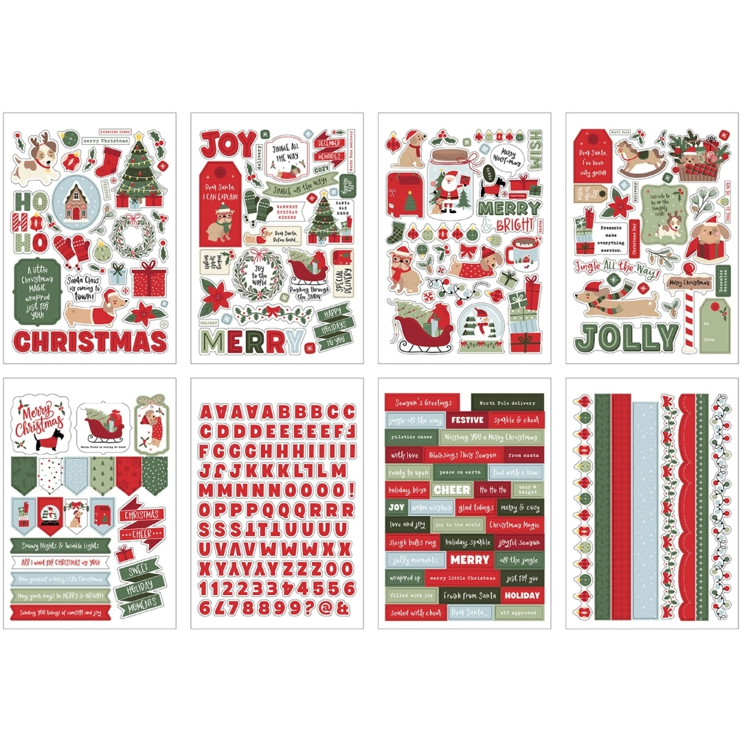 Echo Park – Here Comes Santa Paws Sticker Book tarrakirja (16 kpl) - Image 2