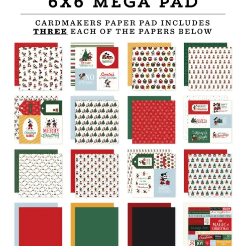 Echo Park – Mouse And Me Christmas Mega Pad paperilehtiö 15 x 15 cm