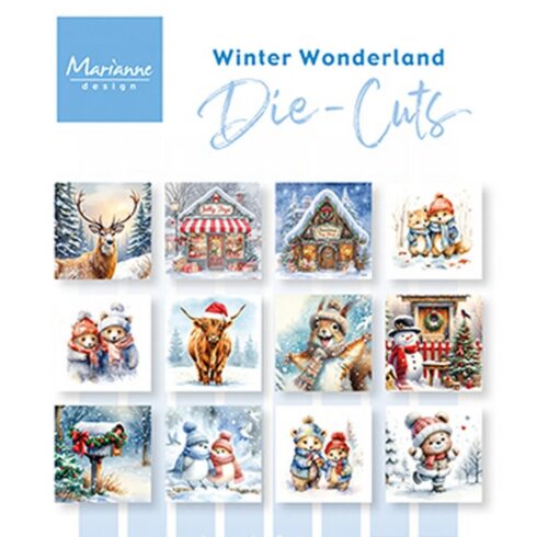 Marianne Design Die-Cuts – Winter Wonderland korttikuvat (12 kpl)