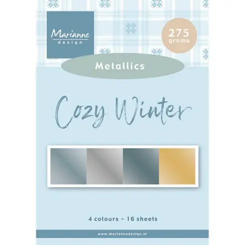 Marianne Design Metallics Paper Pad Cozy Winter peilikartonki A5 (16 kpl)