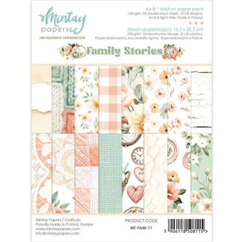 Mintay Papers Add-On Paper Pad Family Stories paperilehtiö A5