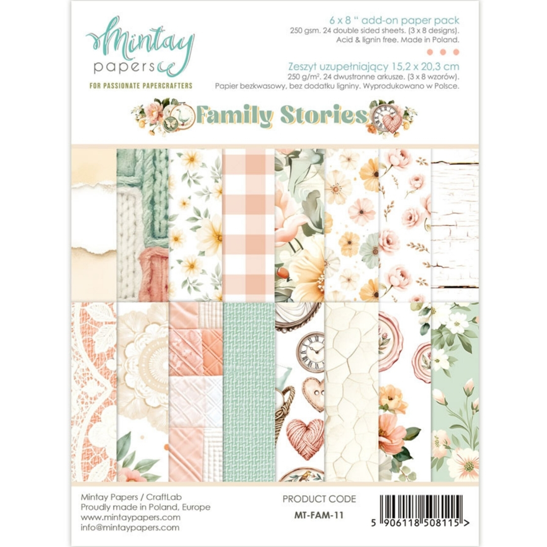 Mintay Papers Add-On Paper Pad Family Stories paperilehtiö A5