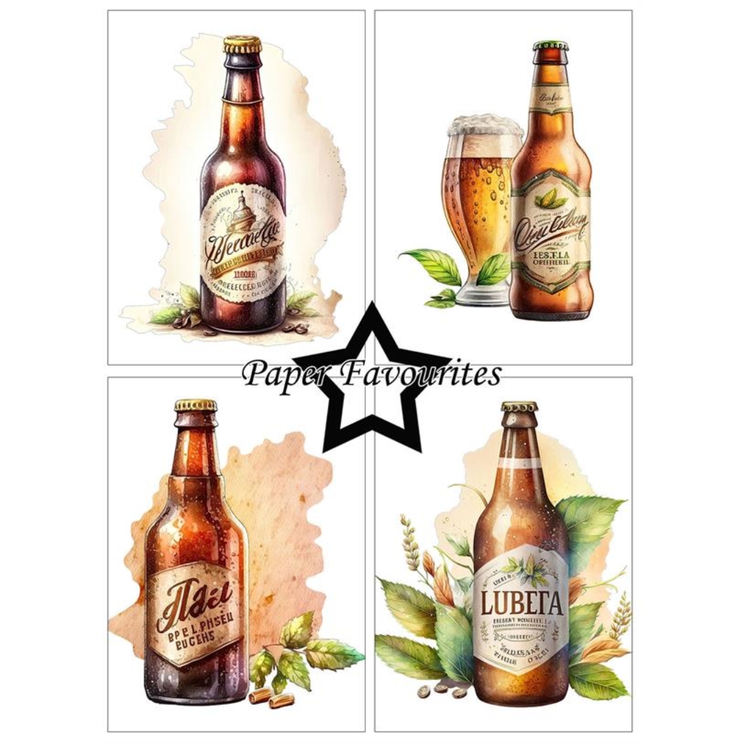 Paper Favourites – Bottle of Beer paperilajitelma A6 - Image 2