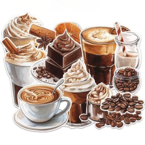 Paper Favourites Die-Cuts – Cozy Coffee & Sweet Treats leikekuvat (26 kpl)