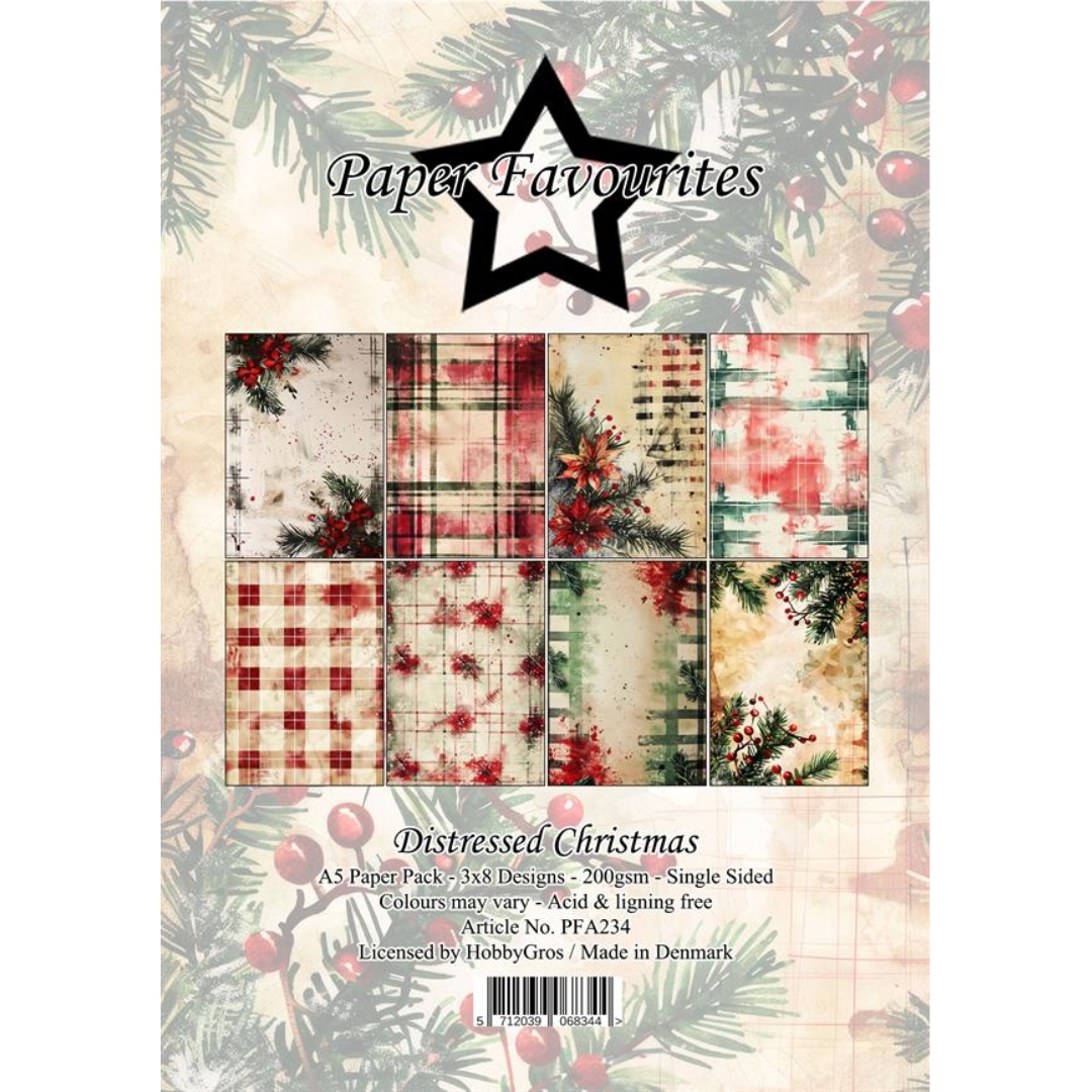 Paper Favourites Distressed Christmas paperilajitelma A5