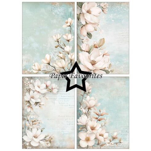 Paper Favourites Dusty Blue Magnolia paperilajitelma A6 2
