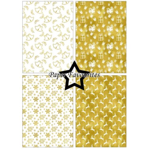 Paper Favourites Gold Christmas paperilajitelma A5 1