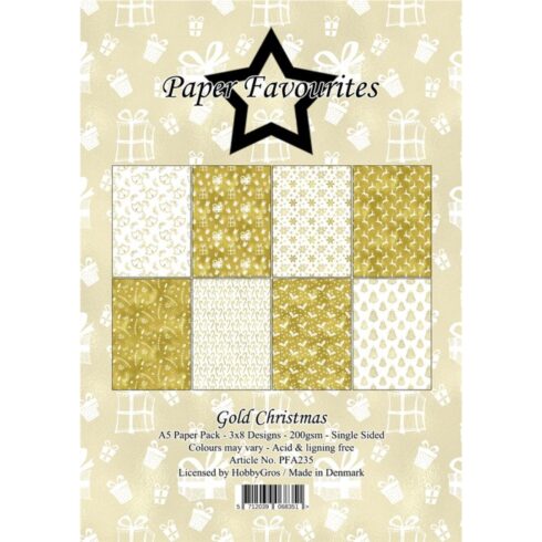 Paper Favourites Gold Christmas paperilajitelma A5