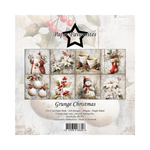 Paper Favourites Grunge Christmas paperilajitelma 15 x 15 cm