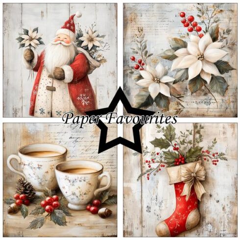 Paper Favourites Grunge Christmas paperilajitelma 15 x 15 cm1