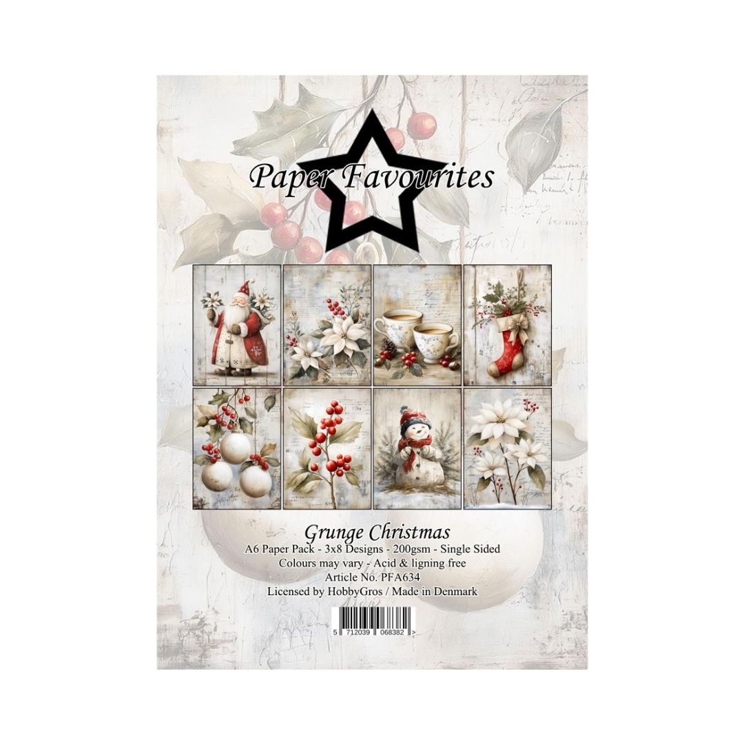 Paper Favourites – Grunge Christmas paperilajitelma A6