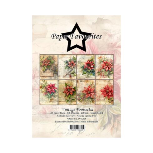 Paper Favourites – Vintage Poinsettia paperilajitelma A6