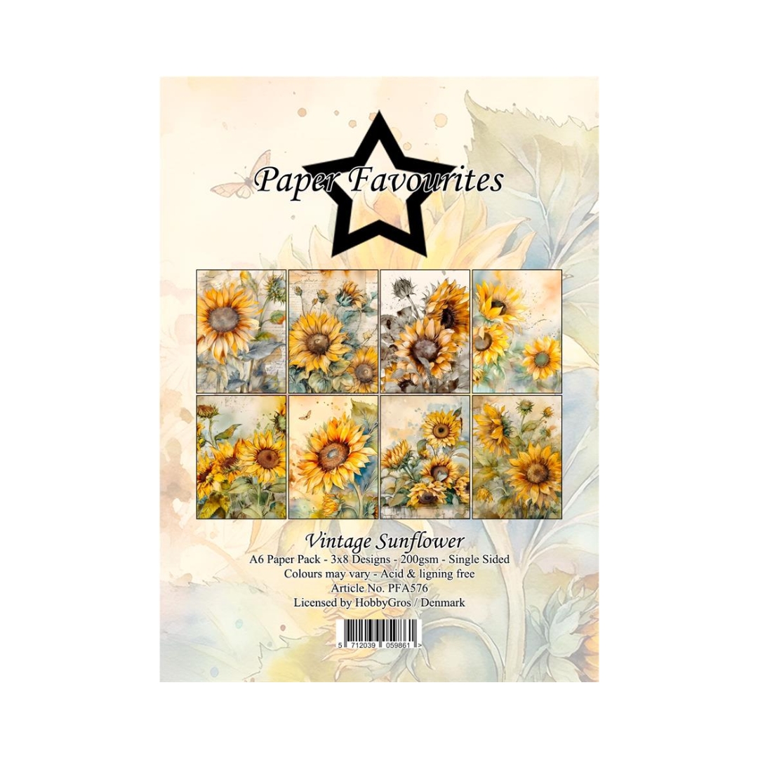 Paper Favourites Vintage Sunflower paperilajitelma A6