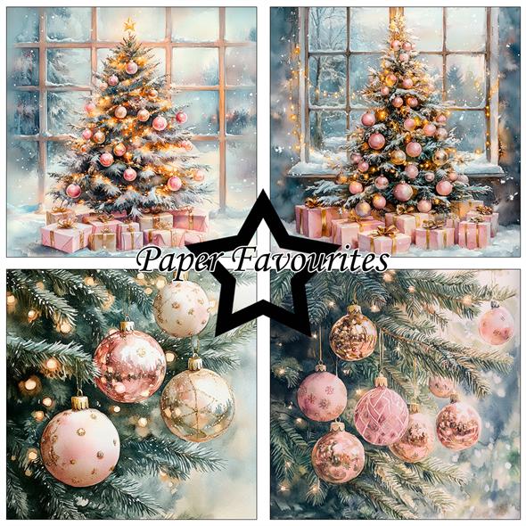 Paper Favourites – Pink Christmas paperilajitelma 15 x 15 cm - Image 2