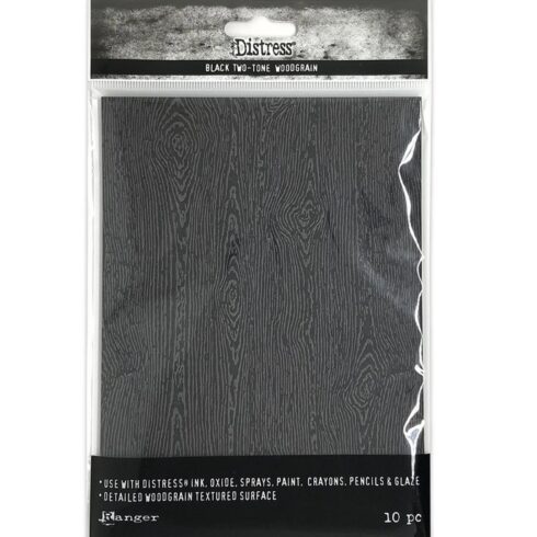Ranger Tim Holtz Black Two-Tone Woodgrain Kohokuviokartonki (10kpl) TSHK81135